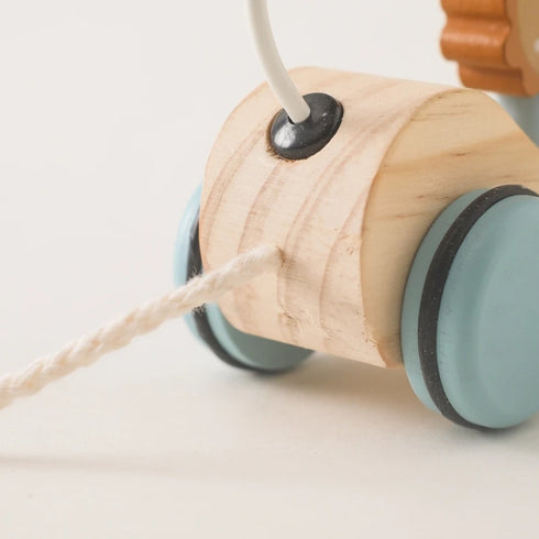 木製 らいおんさんのビーズコースター プルトイ