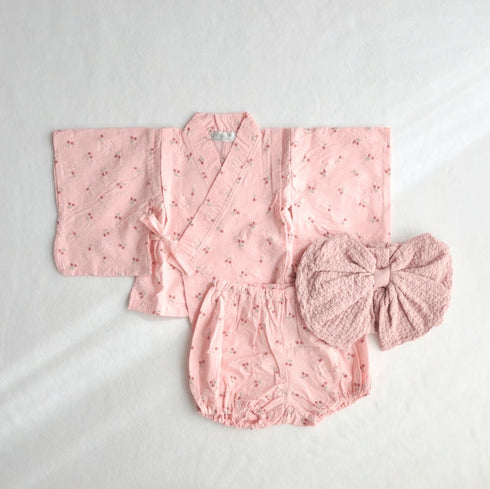 coto cotte ふわリボン 2Pゆかた さくらんぼ刺繍 722-566055 浴衣 コトコト