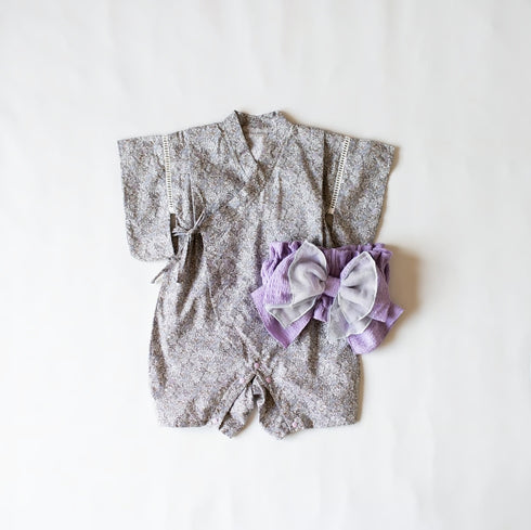 mocmof 帯付き浴衣 ロンパース 花柄 ゆかた 甚平 ベビー浴衣 70cm 80cm 90cm 622-566140 モクモフ