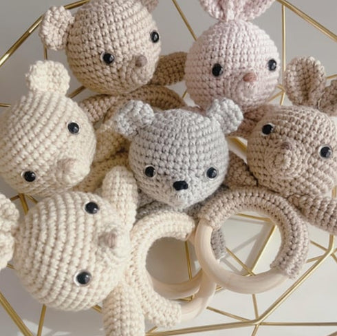 prologue baby rattle 赤ちゃんのおもちゃ ファーストトイ ガラガラ オーガニックコットン ハンドメイド