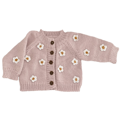 The Blueberry Hill お花モチーフ フラワー ニットカーディガン ピンク ブルーベリーヒル
