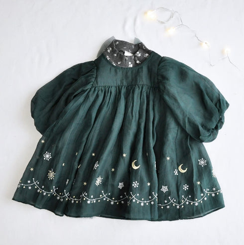 coto cotte 裾刺繍シアーパフワンピ 女の子 ワンピース チュール ハロウィン パーティー722-471056 コトコト