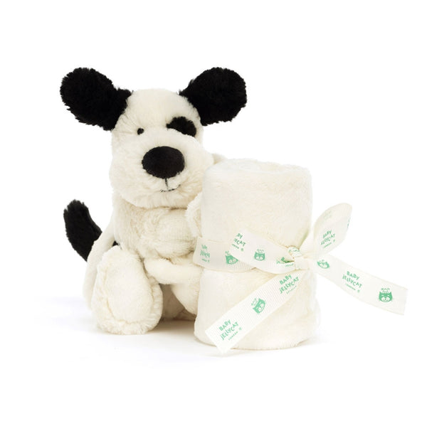 Jellycat BabyBashful Black & Cream Puppy Soother わんこ 犬 タオル スーザー ジェリーキャット