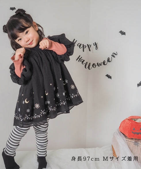 coto cotte 裾刺繍シアーパフワンピ 女の子 ワンピース チュール ハロウィン パーティー722-471056 コトコト