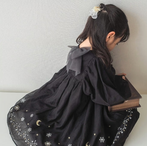 coto cotte 裾刺繍シアーパフワンピ 女の子 ワンピース チュール ハロウィン パーティー722-471056 コトコト