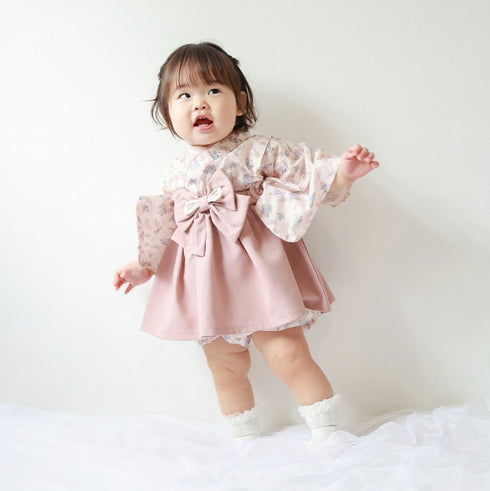 coto cotte ベビー袴 はかまミルキースーツ 722-651026 ベビー服 和服 花柄 着物 コトコト