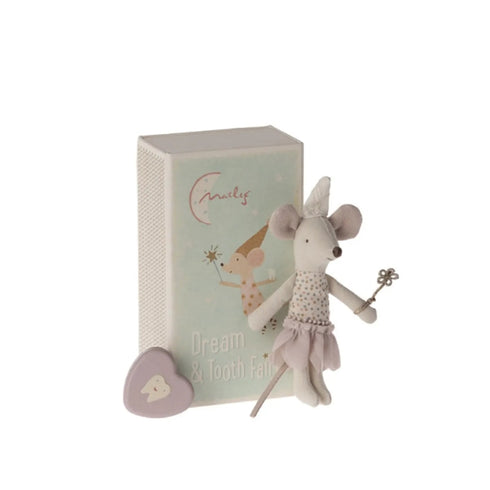Maileg メイレグ | トゥースフェアリーセット ネズミ 乳歯ケース&お布団付き ブルー/ピンク ぬいぐるみ お人形 乳歯入れ