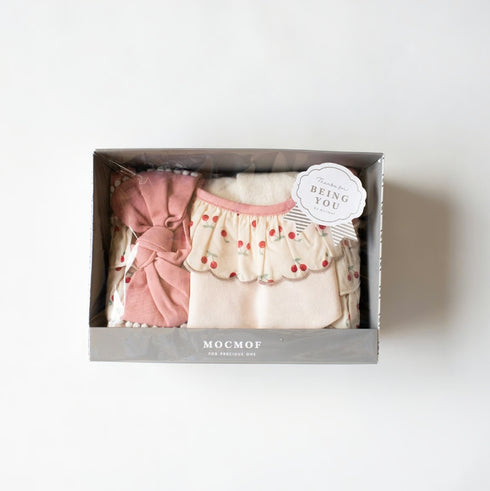 mocmof おめかしギフトセット チェリー フリル 3点セット 622-576201 箱入り モクモフ