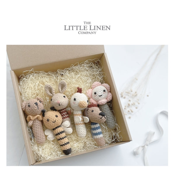 The Little Linen Company クロシェットラトル TLLC Crochet Rattle どうぶつラトル ガラガラ リトルリネンカンパニー