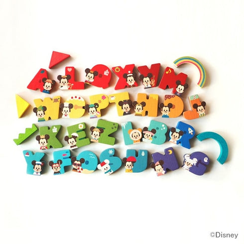 KIDEA アルファベット 26文字セット 英語 ディズニー 木製 つみき キディア