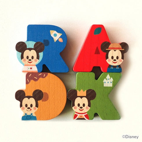 KIDEA アルファベット 26文字セット 英語 ディズニー 木製 つみき キディア
