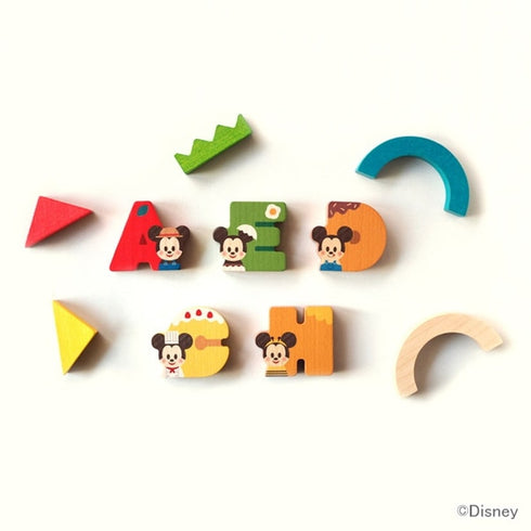 KIDEA アルファベット 26文字セット 英語 ディズニー 木製 つみき キディア