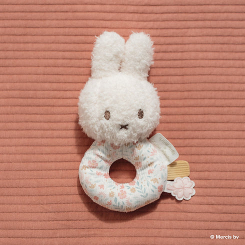miffy x Little Dutch ミッフィーベビーラトル ラッキーブロッサム ラッキーリーブス ピンク ブルー 花柄 リトルダッチ