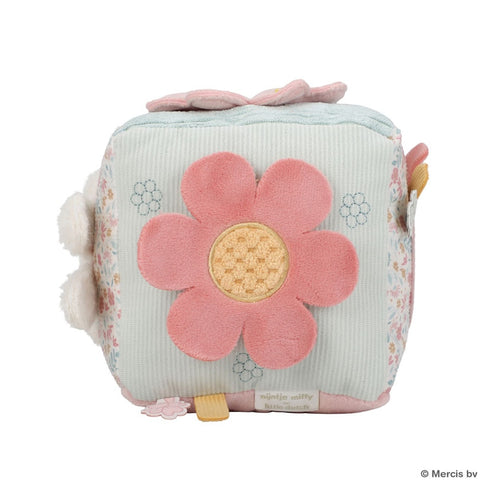miffy x Little Dutch キューブトイ ラッキーブロッサム 布製おもちゃ ピンク 仕掛けおもちゃ ミッフィー