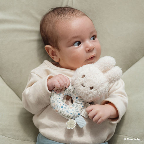 miffy x Little Dutch ミッフィーベビーラトル ラッキーブロッサム ラッキーリーブス ピンク ブルー 花柄 リトルダッチ