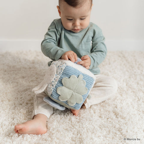 miffy x Little Dutch キューブトイ ラッキーリーブス 布製おもちゃ ブルー 水色 仕掛けおもちゃ ミッフィー