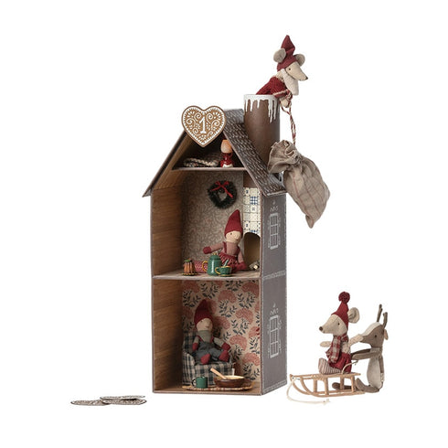 Maileg ネズミたちのおうち えんとつ付き ドールハウス メイレグ