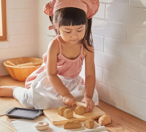 PLAN TOYS BREAD SET パンセット 3628 おままごと ブレッド 木製 パン屋さんごっこ プラントイ