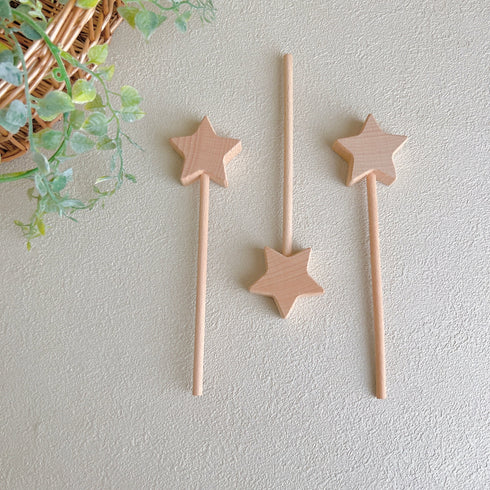 木製 スティック 1本 スタースティック 星 ステッキ