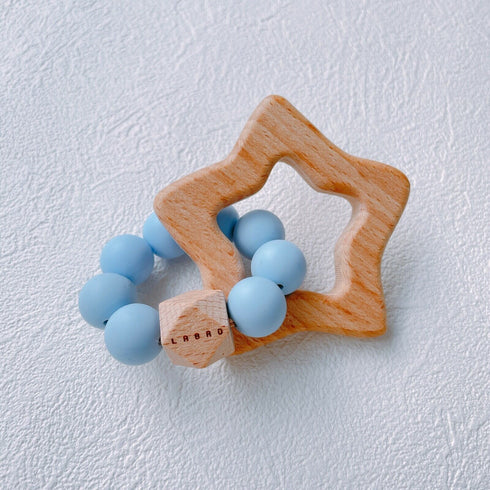 LABRO 歯がため 星 スター 木製 木のおもちゃ ウッドビーズ シリコンビーズ ファーストトイ ラブロ