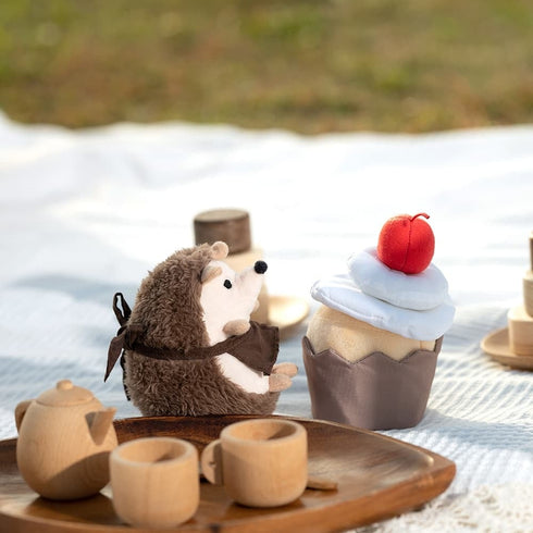 amanoppo えほんでごっこあそび はりねずみくんとカップケーキ 絵本 布製おもちゃ あまのっぽ