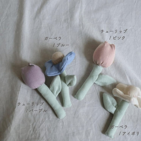 Lien de famille おはなのラトル 赤ちゃんのガラガラ 布製 日本製 リヤンドファミーユ