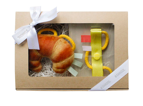 SHAOOL わっかラトル ベビーギフトセット / クロワッサン ストラップ 月齢カード 選び取りカード