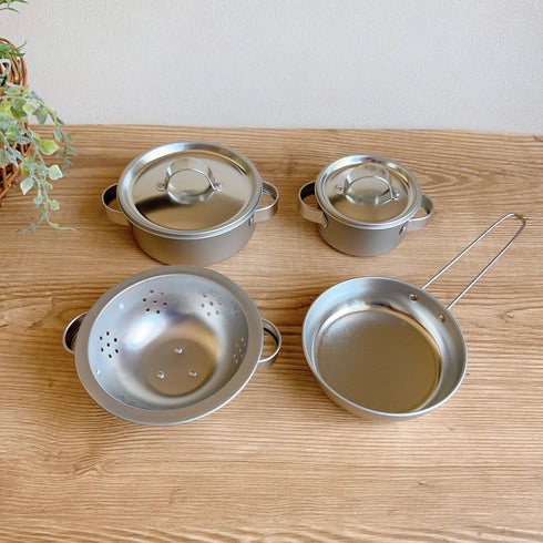 sass&belle キッチンツール おままごと クッキングボックス 7点セット シルバー グレー サス&ベル JEUX027