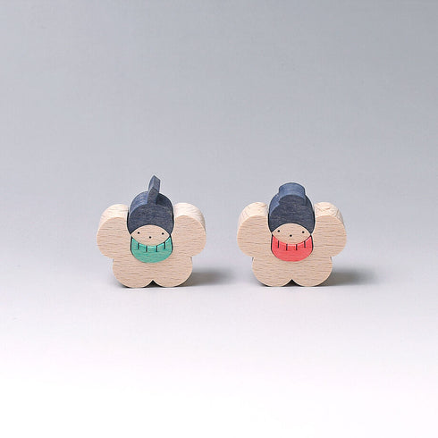 小黒三郎 組み木のひな人形 KH214 椿の花びな (小) ひなまつり 雛人形 木製