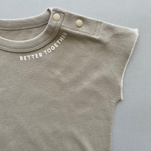 3.LIETO おでかけロンパース 70cm 80cm グレージュ スモークベージュ 日本製 スリーリエート