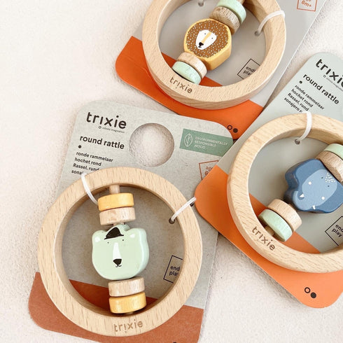 trixie baby Wooden round rattle ウッドトイ ラウンドラトル 木のおもちゃ ファーストトイ トリクシー