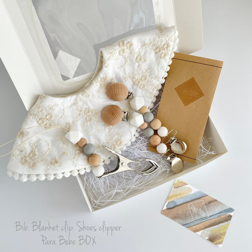 Para Bebe 出産祝い 3点セット まんまるスタイ ブランケットクリップ シューズクリッパー【 Para Bebe BOX 】