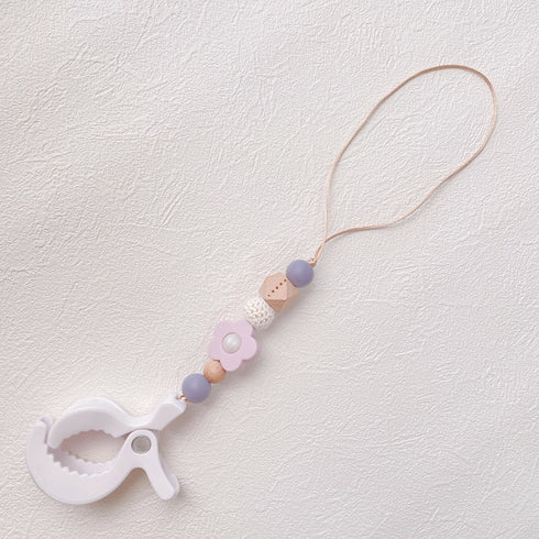 LABRO 赤ちゃんのお靴 ホルダー シューズクリップ お花 星 ウッドビーズ ベビーカーに♪