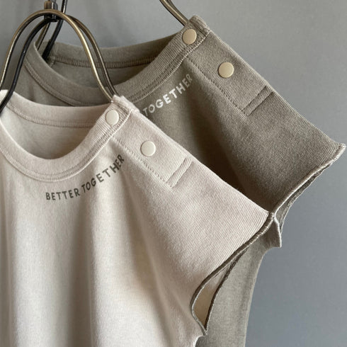 3.LIETO おでかけロンパース 70cm 80cm グレージュ スモークベージュ 日本製 スリーリエート