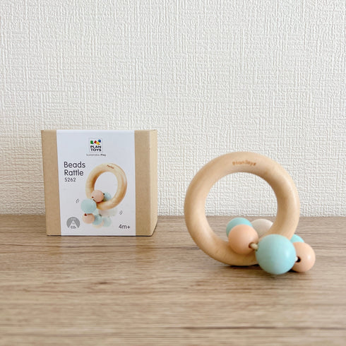 PLAN TOYS ビーズラトル Beads Rattle - Pastel Series 5262 ベビーラトル 歯固め プラントイ