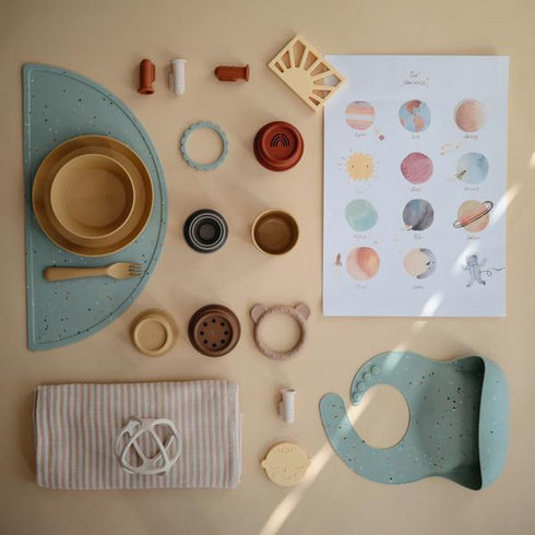 Mushie Stacking Cups Toy スタッキングカップ Forest ブルー系カラー ムシエ