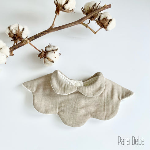 Para Bebe 襟つき リバーシブル もくもく スタイ 【 Wgauze × waffle 】ダブルガーゼ