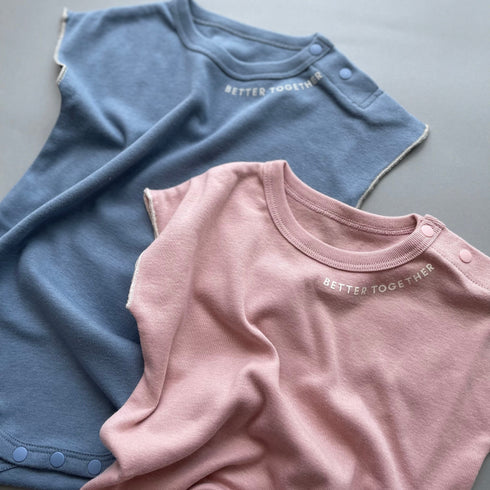 3.LIETO おでかけロンパース 70cm 80cm モスピンク ストームブルー 日本製 スリーリエート