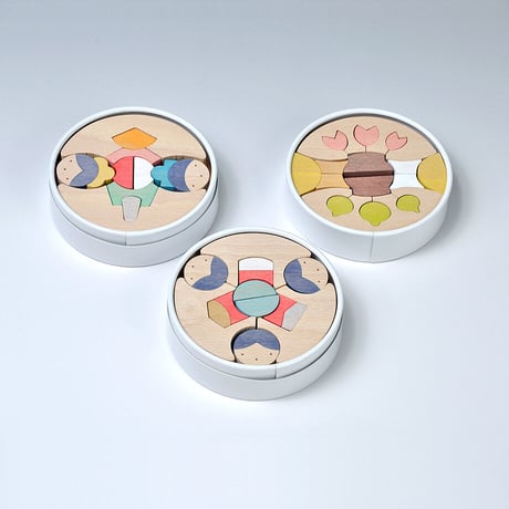 小黒三郎 組み木のひな人形 KH410 銀杏円びな三段飾り(普通垂幕) ひなまつり 雛人形 木製