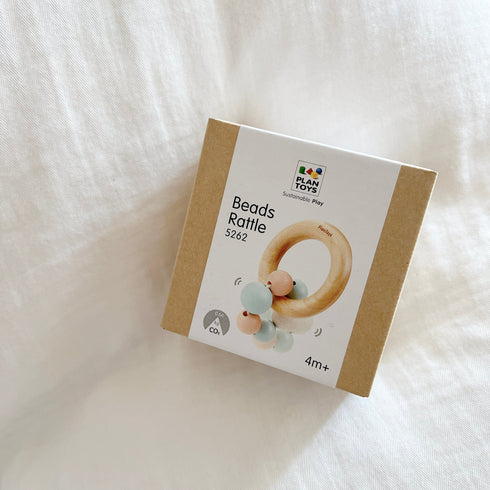 PLAN TOYS ビーズラトル Beads Rattle - Pastel Series 5262 ベビーラトル 歯固め プラントイ