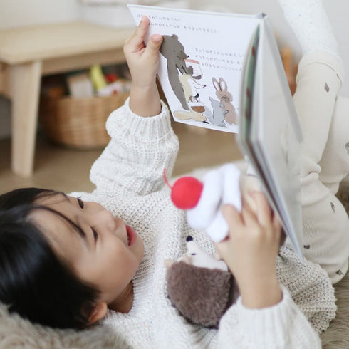 amanoppo えほんとぬいぐるみのセット りすくんとはりねずみくん -出産祝いにおすすめ3点ギフトセット あまのっぽ