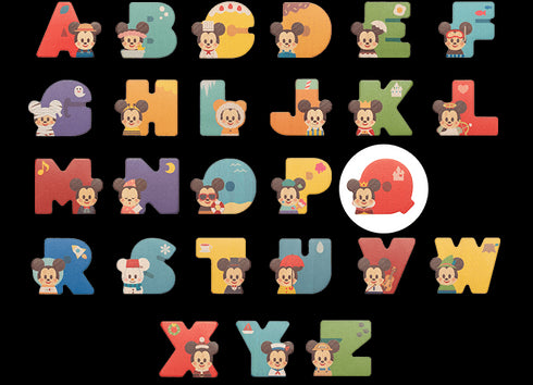 KIDEA アルファベット 26文字セット 英語 ディズニー 木製 つみき キディア