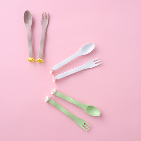 Lien de famille おはなのベビーカトラリー hanasaku spoon & fork SET ベビー食器 リヤンドファミーユ