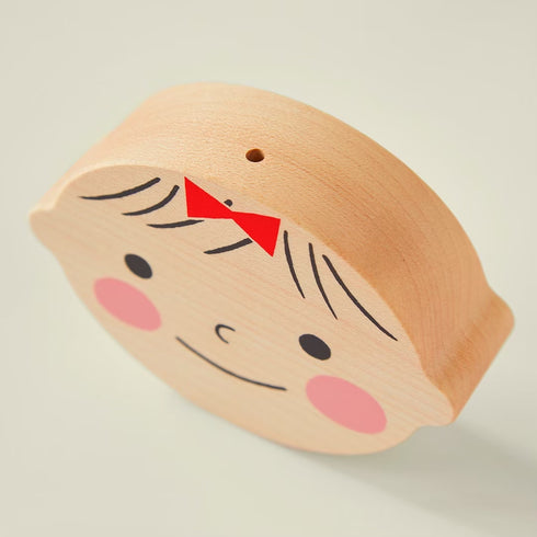 Kittoko 一生に一度のファーストカット飾り Red 木製 はじめてのカット記念 胎毛 キットコ