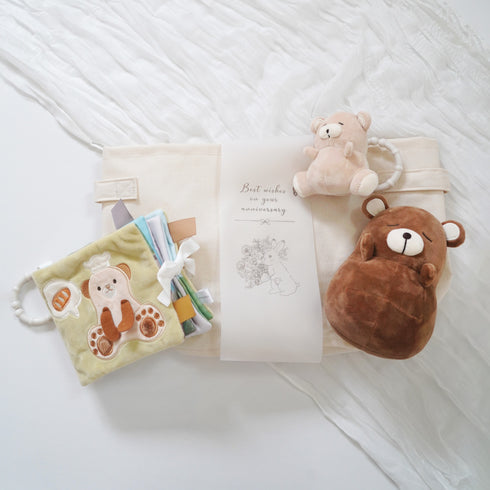 amanoppo こぐまくんとはじめてのおもちゃセット -出産祝いにおすすめ3点ギフトセット あまのっぽ
