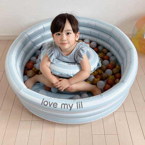 Love my lil ラウンドプール 70cm 90cm ビニールプール ストライプ ボーダー ピンク ブルー ラブマイリル