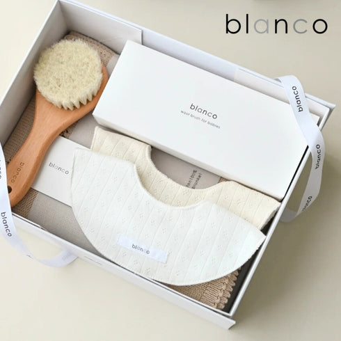 blanco peek a boo ! ベビーギフトセット 出産祝い ベビーブランケット おくるみ スタイ ベビーブラシ