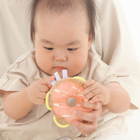 SHAOOL わっかラトル ベビーギフトセット / ドーナツ ストラップ 月齢カード 選び取りカード