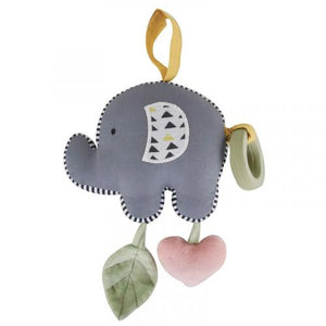 TIKIRI Elephant Vibrator Toy with Teether ぞうさんの 引っ掛けおもちゃ ベビーカー 布製おもちゃ ティキリ