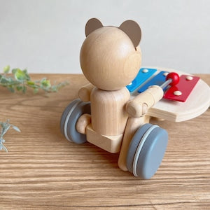 PLAN TOYS PULL-ALONG MUSICAL BEAR ミュージカルベアー 5271 プルトイ 楽器 プラントイ